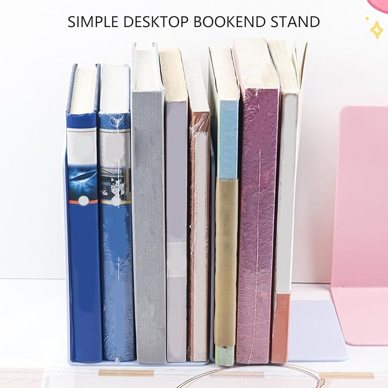 Blue Acrylic Bookends Set Of 4 Decorative Book Holders For Office And Home - Image 2